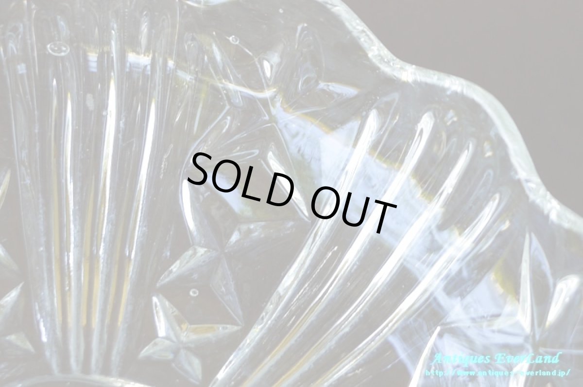 画像11: 訳あり特価＞アールデコ　クリア プレスガラス　タッツァ　コンポート　ケーキスタンド　 (11)