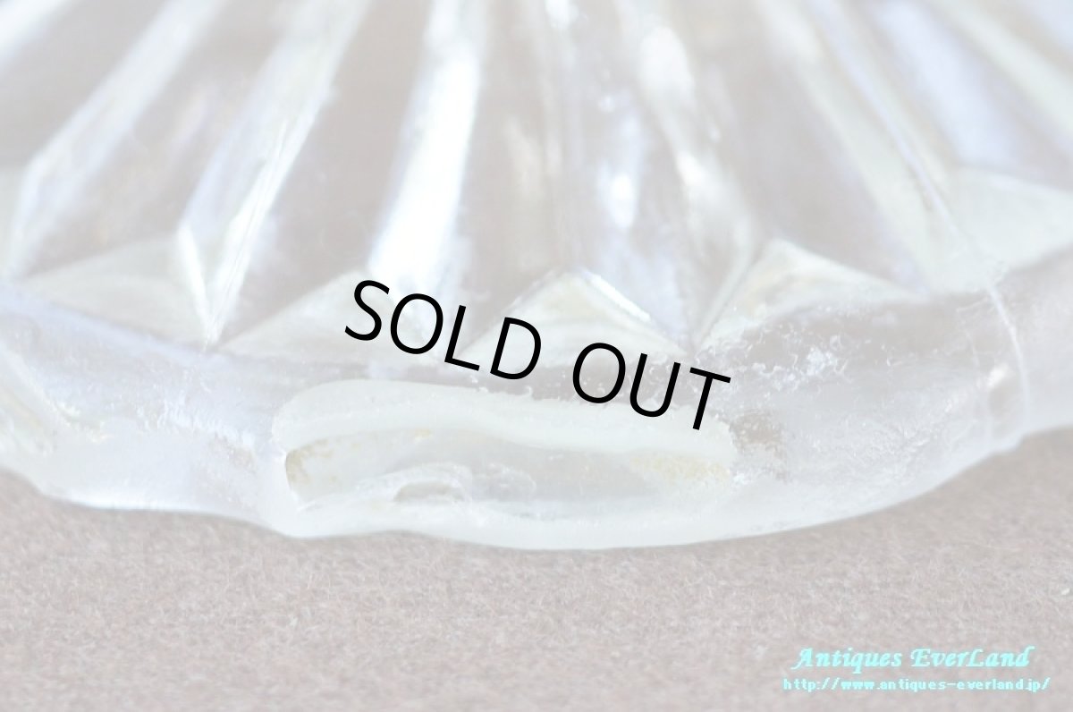 画像20: 訳あり特価＞アールデコ　クリア プレスガラス　タッツァ　コンポート　ケーキスタンド　 (20)