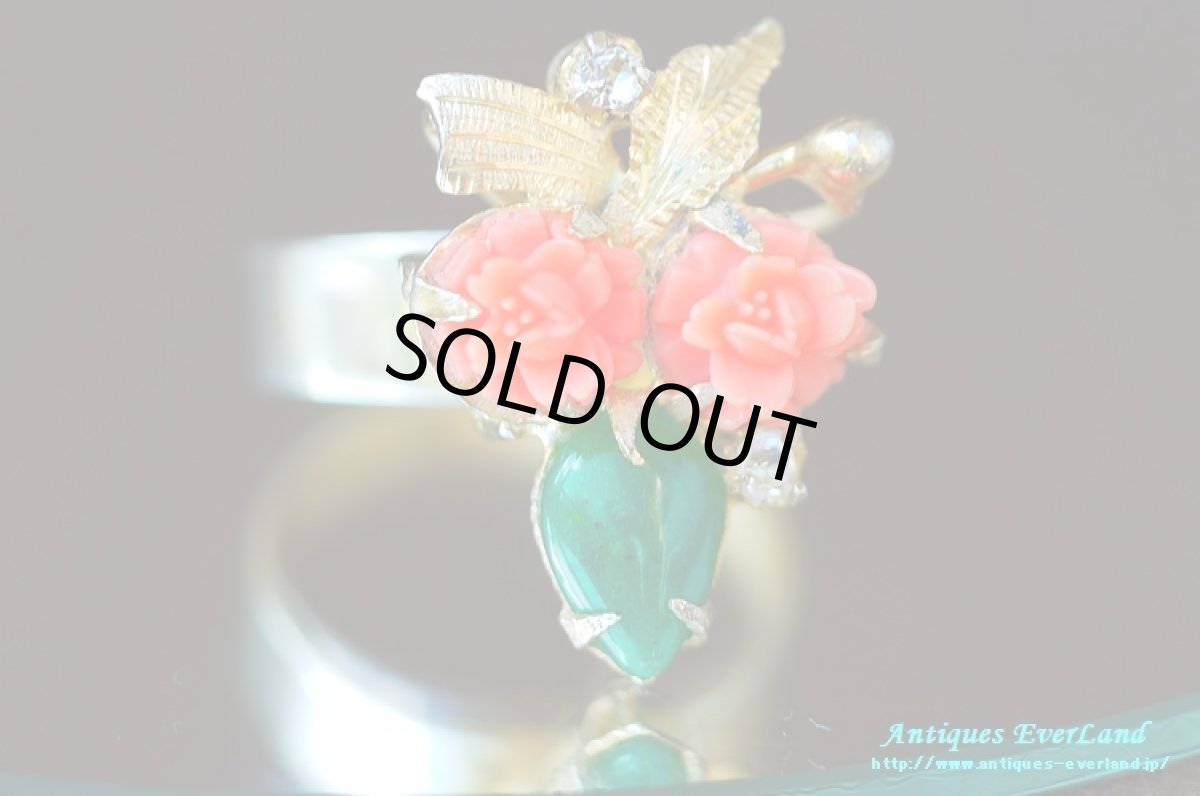 画像7: イタリア コーラル ジェイド リング Fiore (7)