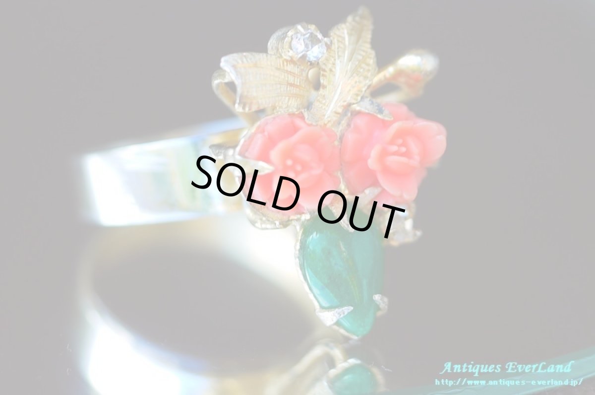 画像6: イタリア コーラル ジェイド リング Fiore (6)