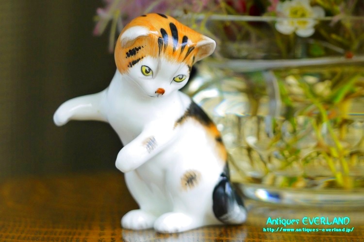 画像1: ロイヤル ドルトン　三毛猫　立つ　フィギュリン　フィギュア　陶人形 (1)
